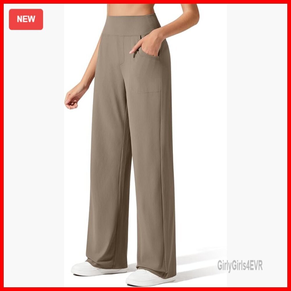 Women's Wide Leg Yoga Pants with Pockets Stretchy Lounge Pants